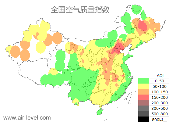 空气质量实时地图 2025-10-29 22:00