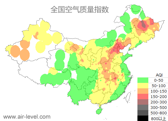空气质量实时地图 2025-10-29 23:00