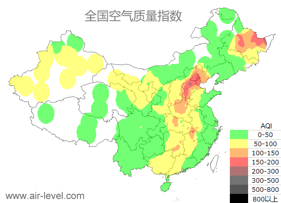 空气质量实时地图 2025-10-30 07:00