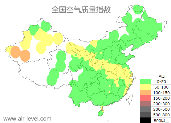 空气质量实时地图 2025-11-02 14:00