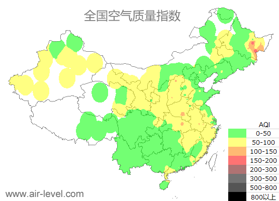 空气质量实时地图 2025-11-02 19:00