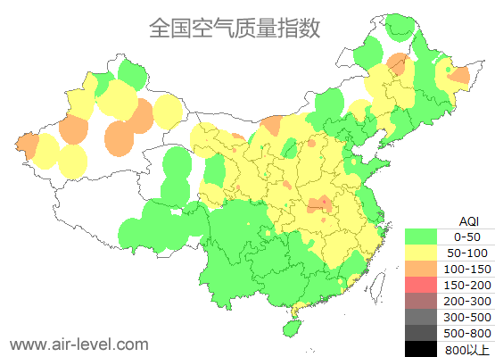 全国空气质量指数图 2025-11-02 21:00
