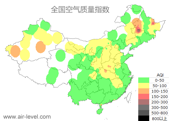 空气质量实时地图 2025-11-03 16:00