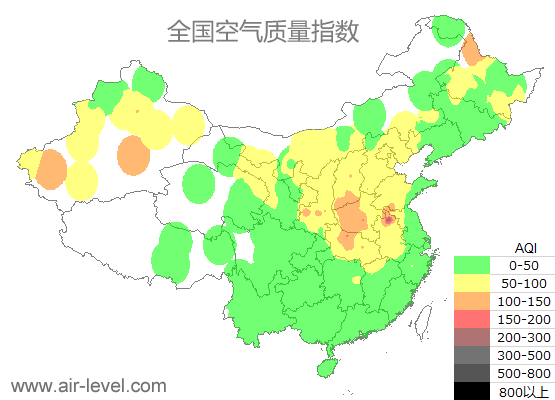 空气质量实时地图 2025-11-04 06:00
