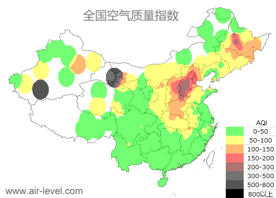 空气质量实时地图 2025-11-06 09:00