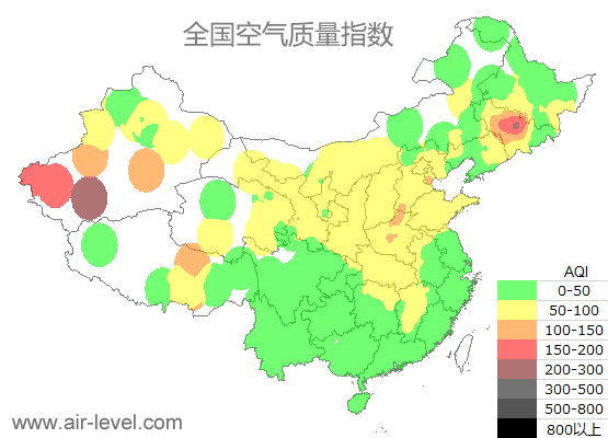 空气质量实时地图 2025-11-11 10:00