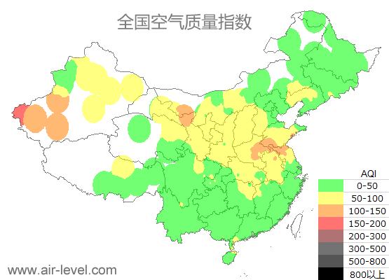 空气质量实时地图 2025-11-13 10:00