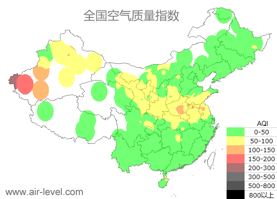 空气质量实时地图 2025-11-13 13:00