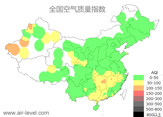 全国空气质量指数图 2025-11-17 08:00