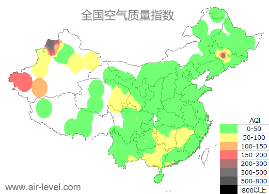 空气质量实时地图 2025-11-17 13:00