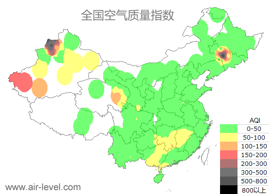 空气质量实时地图 2025-11-17 14:00