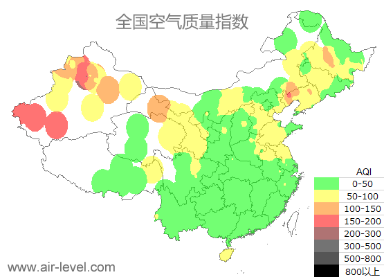 空气质量实时地图 2025-11-18 20:00