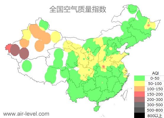 空气质量实时地图 2025-11-20 13:00