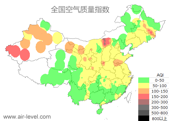空气质量实时地图 2025-11-20 20:00