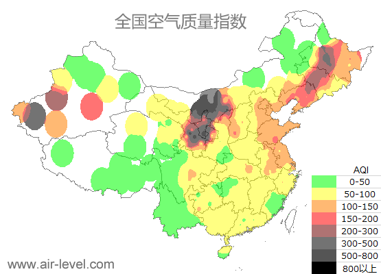 空气质量实时地图 2025-11-23 23:00