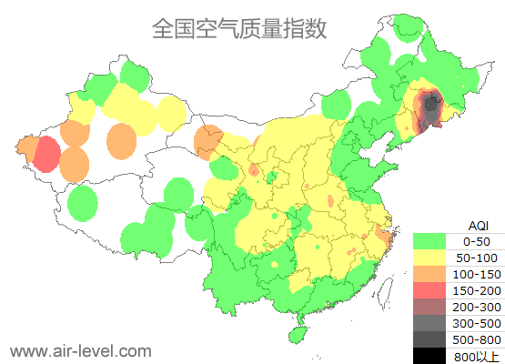 空气质量实时地图 2025-11-25 13:00