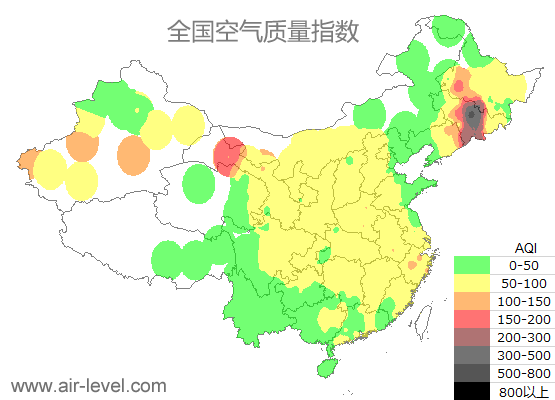 空气质量实时地图 2025-11-25 18:00