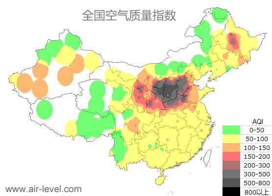 空气质量实时地图 2025-11-26 21:00