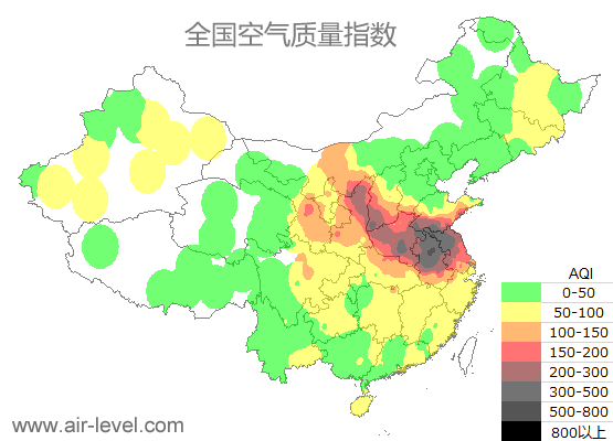 空气质量实时地图 2025-11-27 07:00