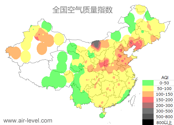 空气质量实时地图 2025-12-06 20:00