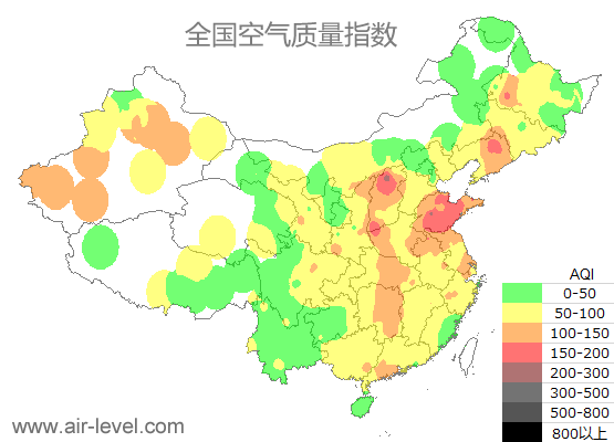 空气质量实时地图 2025-12-07 11:00