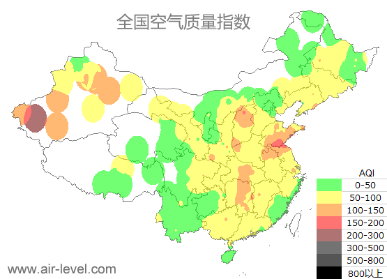 空气质量实时地图 2025-12-07 13:00