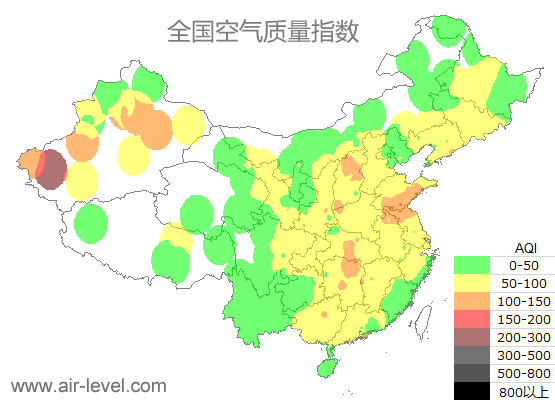 空气质量实时地图 2025-12-07 14:00