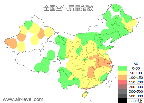 空气质量实时地图 2025-12-08 06:00
