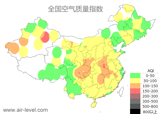 空气质量实时地图 2025-12-08 20:00