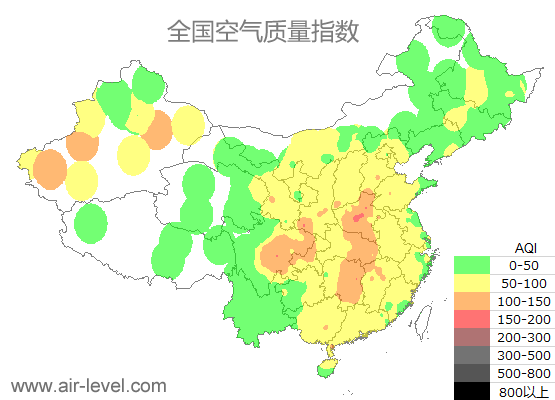 空气质量实时地图 2025-12-09 06:00