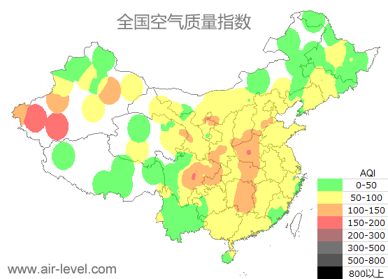 空气质量实时地图 2025-12-09 12:00