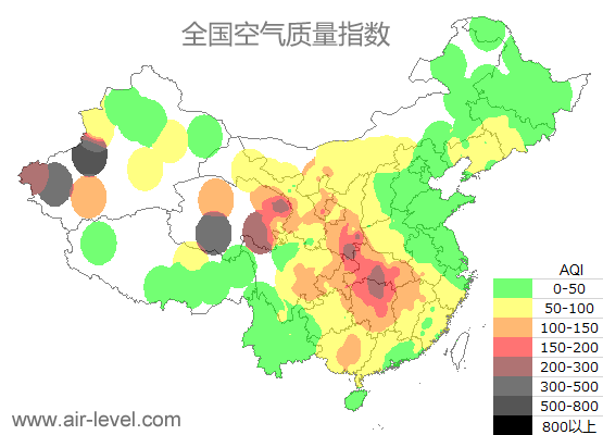 空气质量实时地图 2025-12-12 07:00