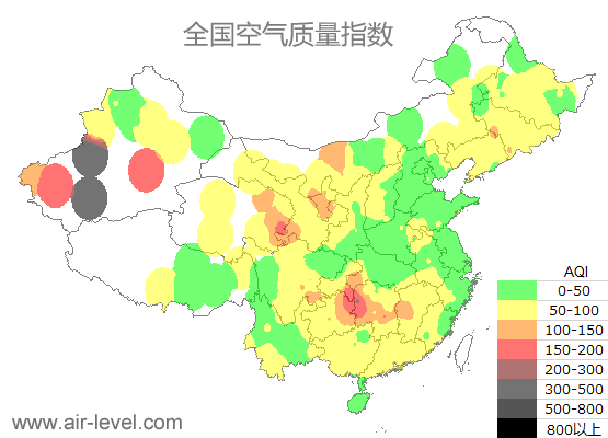空气质量实时地图 2025-12-12 20:00