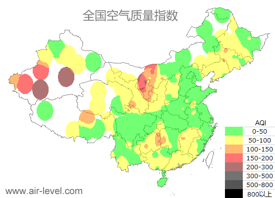 空气质量实时地图 2025-12-12 23:00