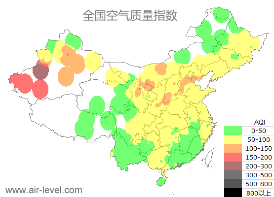 空气质量实时地图 2025-12-15 14:00