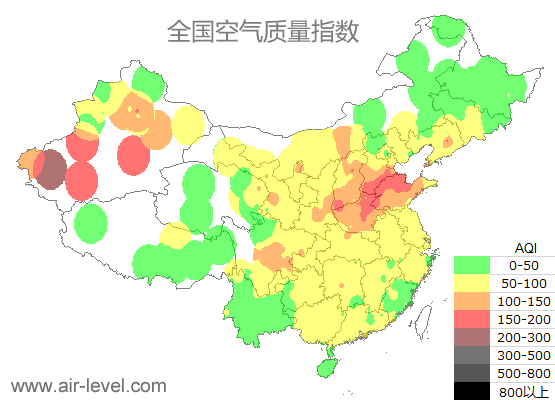 空气质量实时地图 2025-12-16 12:00