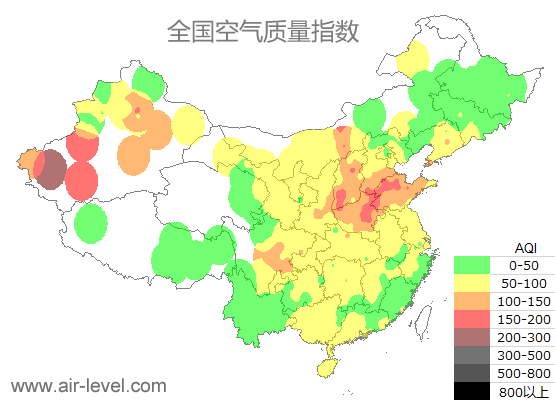 空气质量实时地图 2025-12-16 14:00