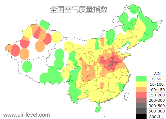 空气质量实时地图 2025-12-16 22:00