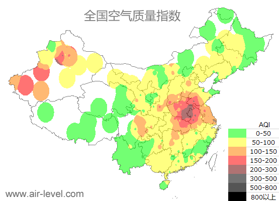 空气质量实时地图 2025-12-17 06:00