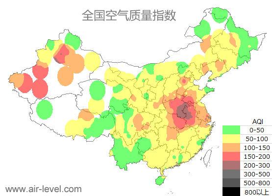 空气质量实时地图 2025-12-17 10:00