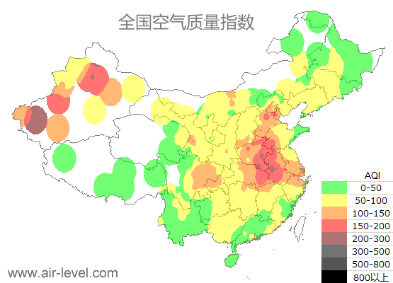 空气质量实时地图 2025-12-17 13:00