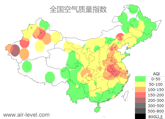 空气质量实时地图 2025-12-17 15:00