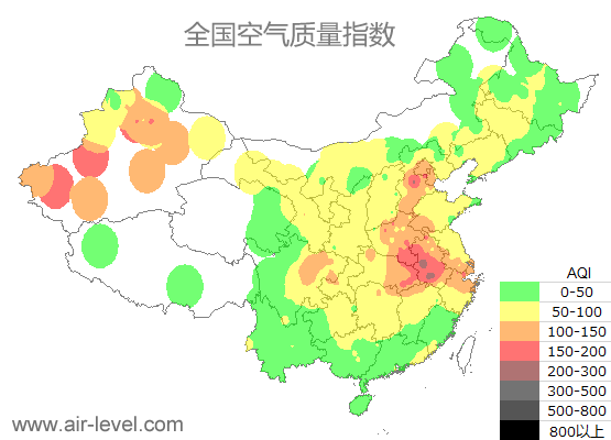 空气质量实时地图 2025-12-17 16:00