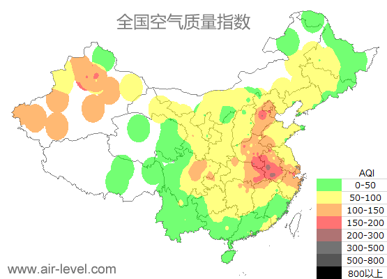 空气质量实时地图 2025-12-17 17:00