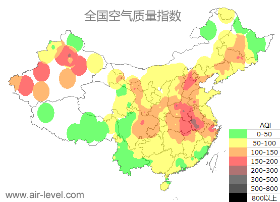 空气质量实时地图 2025-12-17 21:00
