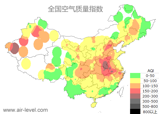 空气质量实时地图 2025-12-17 23:00
