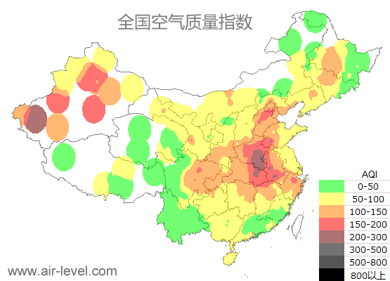 空气质量实时地图 2025-12-18 00:00