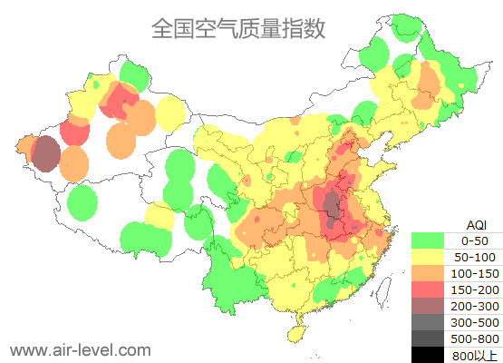 空气质量实时地图 2025-12-18 01:00