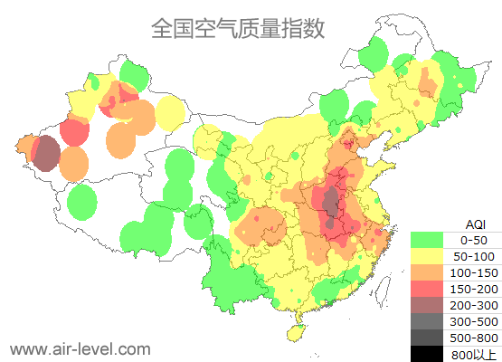 空气质量实时地图 2025-12-18 03:00