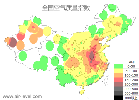 空气质量实时地图 2025-12-18 04:00